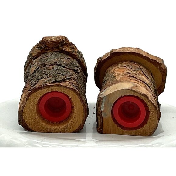 VINTAGE OUTHOUSE SALT & PEPPER SHAKERS WOOD LAKE GENEVA WI 3.5" H X 1.5" W - Picture 4 of 4